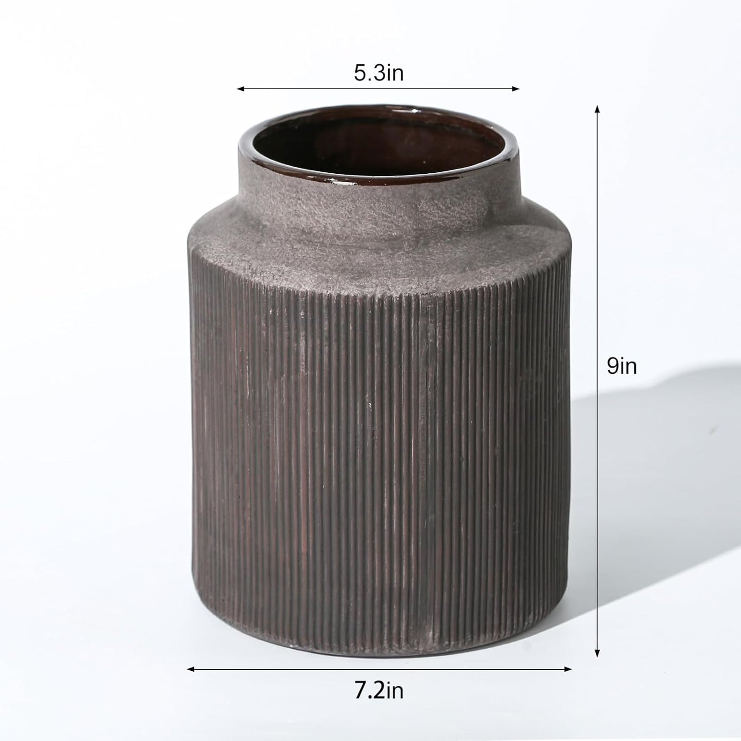 Rustic Vases for Home Decor. Ceramic Vase for Dining Table Decor. Terracotta Decorative Vase 6.1IN. ZSHLXM