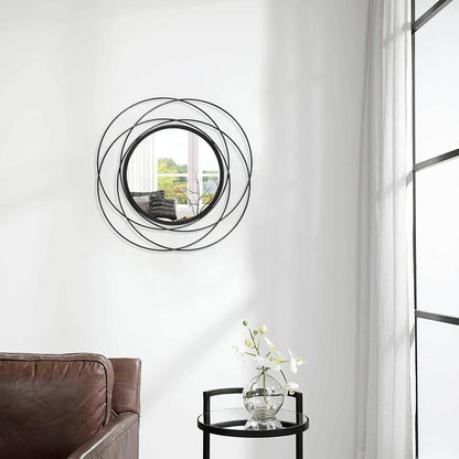 Gold Sunburst Mirrors for Wall Decorative Metal Round Art Mirrors Large Wall Decor Hanging Mirror for Bathroom Bedroom Living Room Vanity Entryway 16"