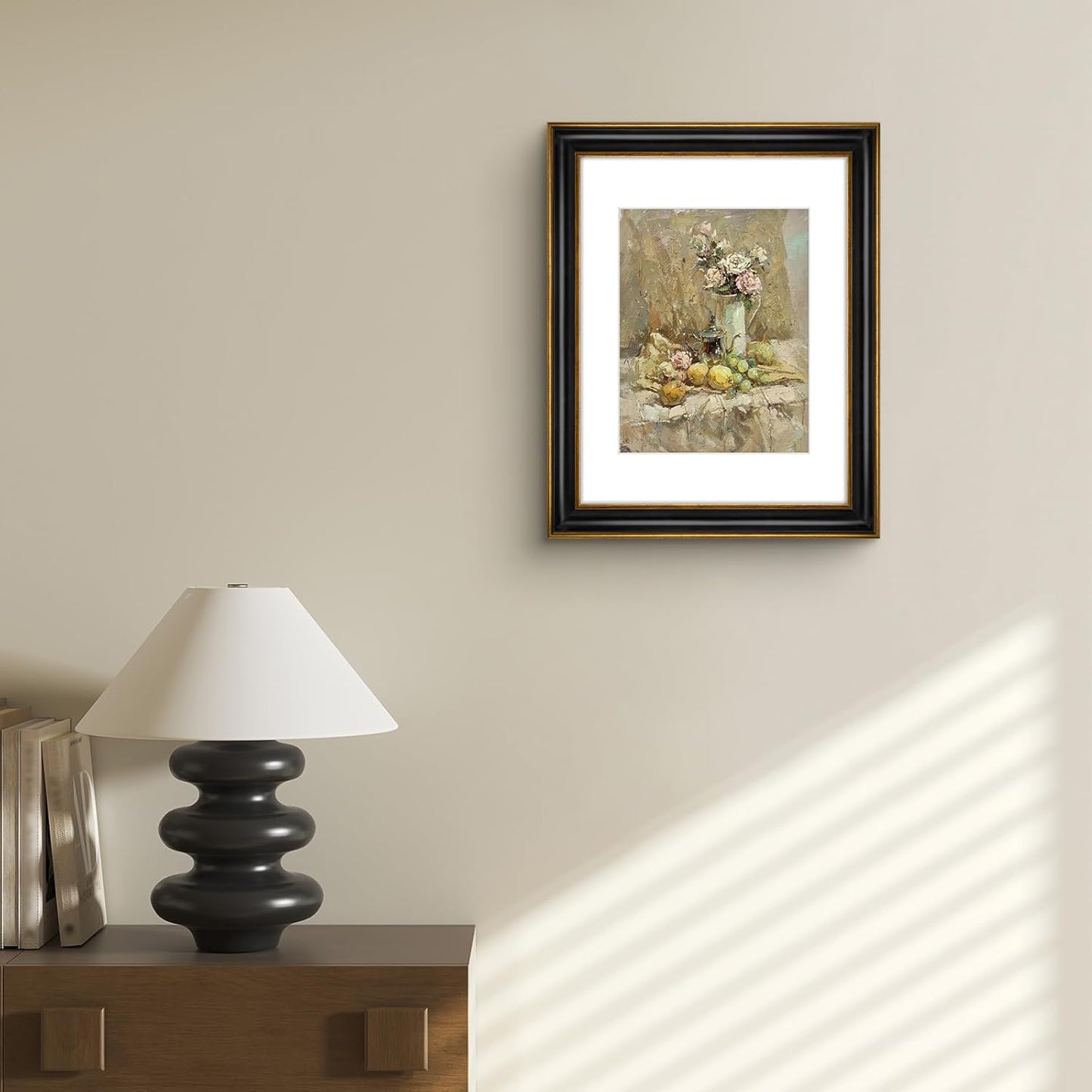 Golden State Art, 11x14 Photo Frame with Mat for Pictures 8x10 and Real Glass (Dark Gold Brown & Bronze Pewter Panel with White Color Mat, 1.25 Inch Frame Border)