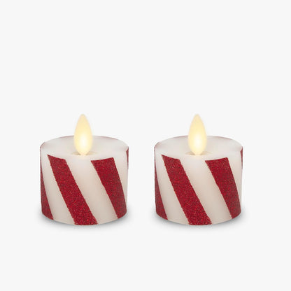 Luminara Flickering Flameless Pearl Ivory Tealights - Warm LED Light Flame Votives - Battery Operated Decor for Dining Room Table Centerpieces, Fireplace Mantel, Dinner Party, Reception - Set of 4