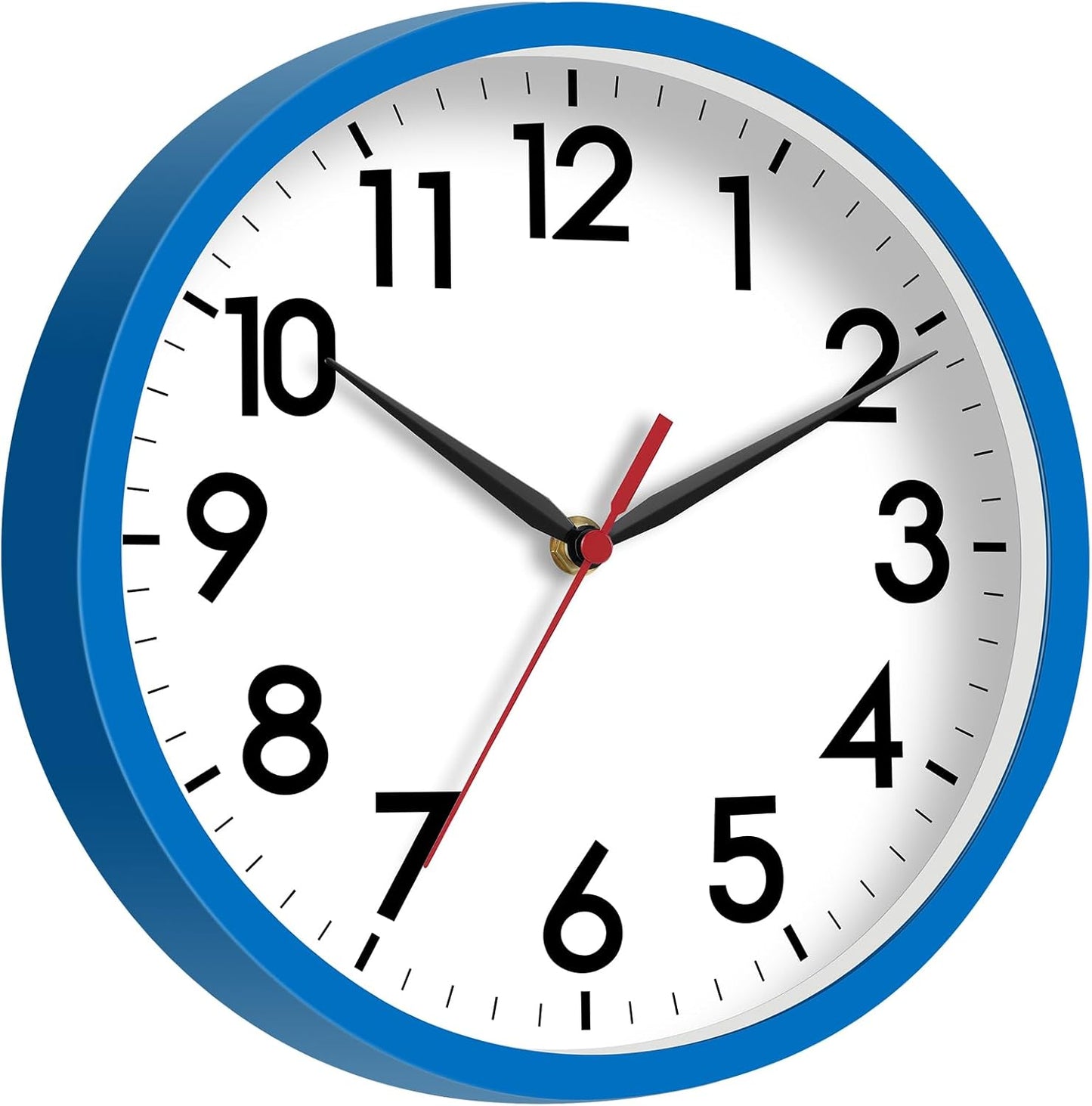 AKCISOT Wall Clock, Modern Small Wall Clocks Battery Operated 8 Inch, Silent Non-Ticking Analog Classic for Office, Home, Bathroom, Kitchen, Bedroom, School(Black)