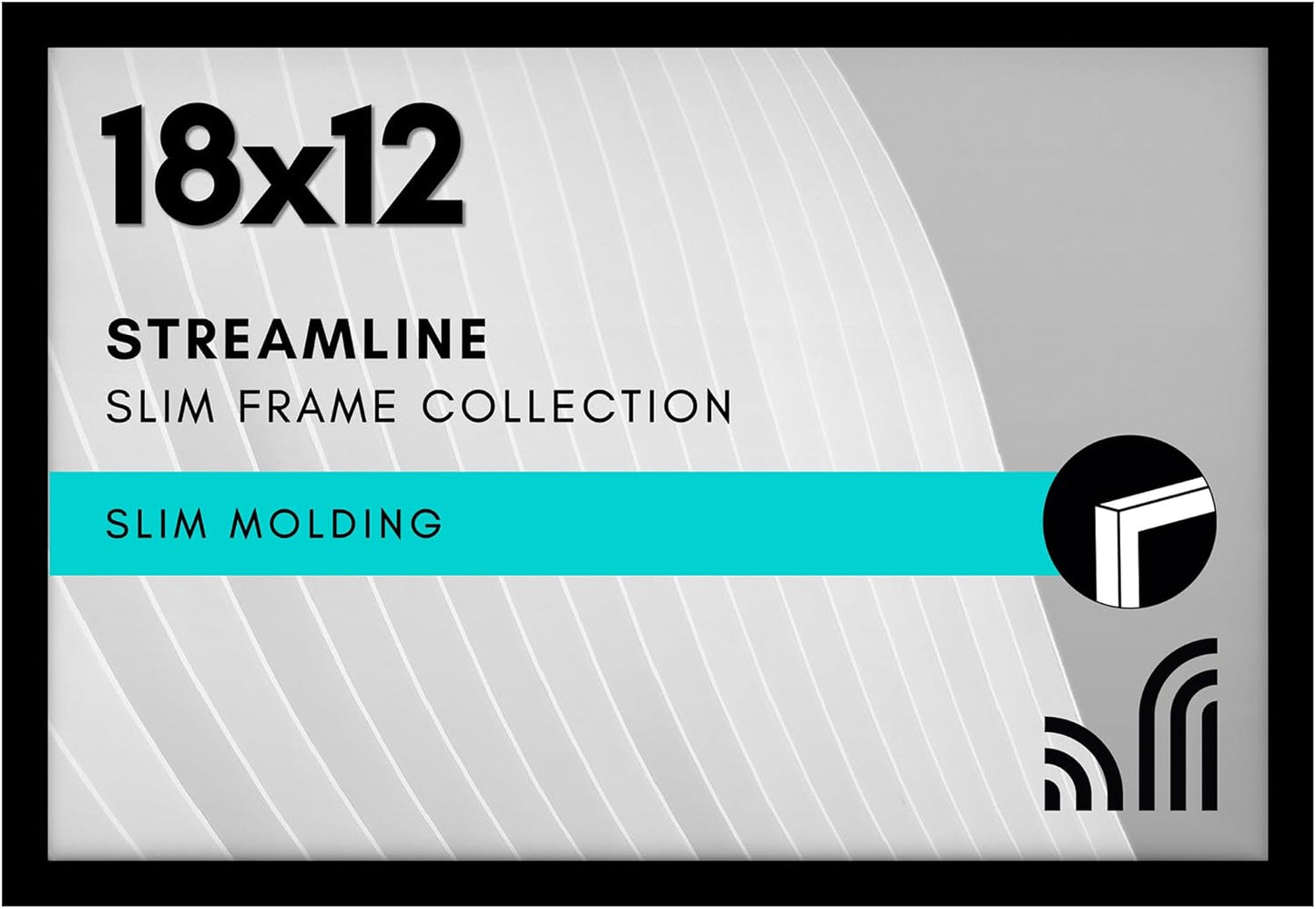 Americanflat 24x36 Poster Frame with Polished Plexiglass - Streamline Collection - Thin Border Picture Frame for Wall Display - Hanging Hardware Included - Black - Colors D