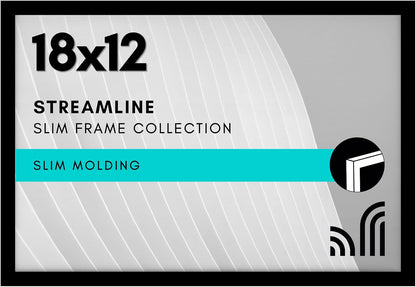 Americanflat 24x36 Poster Frame with Polished Plexiglass - Streamline Collection - Thin Border Picture Frame for Wall Display - Hanging Hardware Included - Black - Colors D