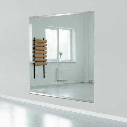 Ruomeng Home Gym Mirrors 12 Inch x 12Pcs Wall Mounted Mirror Glass Frameless Full Length Mirror Tiles for Home Gym, Bedroom, Door & Bathroom