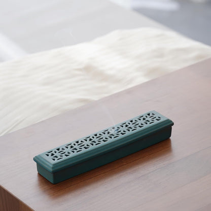 CEREMONY Incense Holder for Sticks, Ceramic Insence-Stick Holder Ash Catcher, Incense Holder Timkburner for Meditation Yoga Spa Room Incense Holder (Lever Brown)