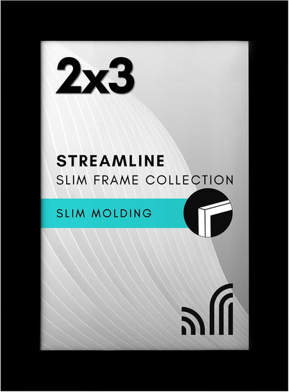 Americanflat 24x36 Poster Frame with Polished Plexiglass - Streamline Collection - Thin Border Picture Frame for Wall Display - Hanging Hardware Included - Black - Colors A