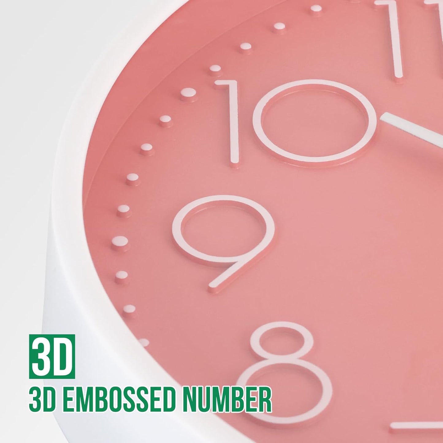 Wall Clock 12 Inch Non-Ticking Silent Modern Simple Style Round Decor Clock Gold Stereoscopic Dial Quartz Wall Clocks for Home/Office/School/Living Room/Bedroom/Kitchen