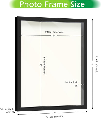 FrameWorks 11” x 14” Dark Oak Wooden Shadow Box Frame – Display Case with Soft Felt Back, Memory Box with Tempered Glass, Display Box with Elegant White Ball Push Pins, Wooden Flower Box