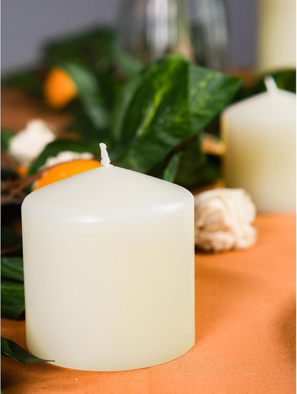 CANDWAX 3x4 inch Pillar Candles Set of 3 – Unscented Dripless Rustic Dark Blue Candles for Room Decor, Weddings, Centerpieces