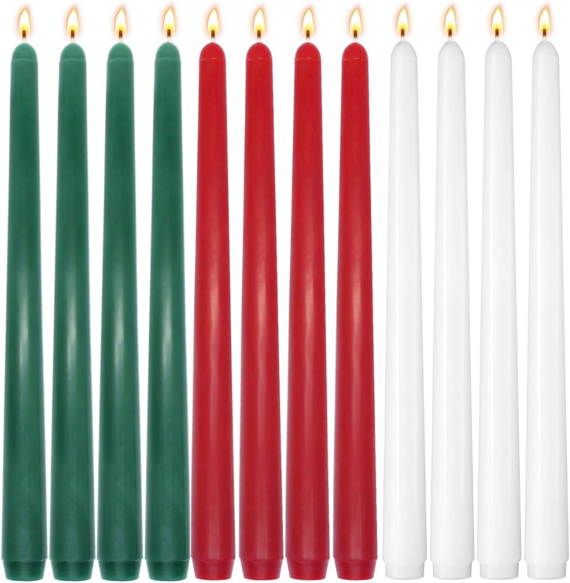 12-Pack Earth Tone Taper Candles, 10 Inch Unscented Dripless Candlesticks, Long-Lasting Burn Time of 7-8 Hours, Perfect for Fall Harvest Halloween Thanksgiving Dinners Parties and Home Décor