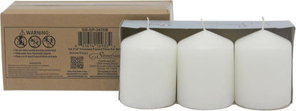 Stonebriar Unscented White Tall Pillar Candles, 65 Hour Burning Candle Pillars, Perfect for Decor, Weddings, Emergencies 3" X 6", 6 count