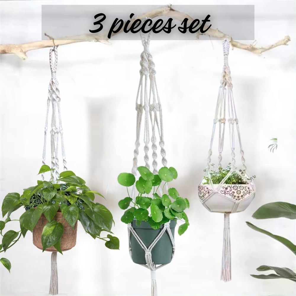 feedee Macrame Plant Hangers Indoor Macrame Hanging Planters for Indoor Plants, 6 Pack Hanging Plant Holders Indoor Hanging, Macromay Plant Hangers for Indoor Plant Hanger, Outdoor Flower Pots Holder