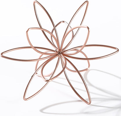 8" Gold Decorative Sphere, Metal Floral Tabletop Sculpture, Abstract Tabletop Decorative Ball for Home Metal Sphere Decor