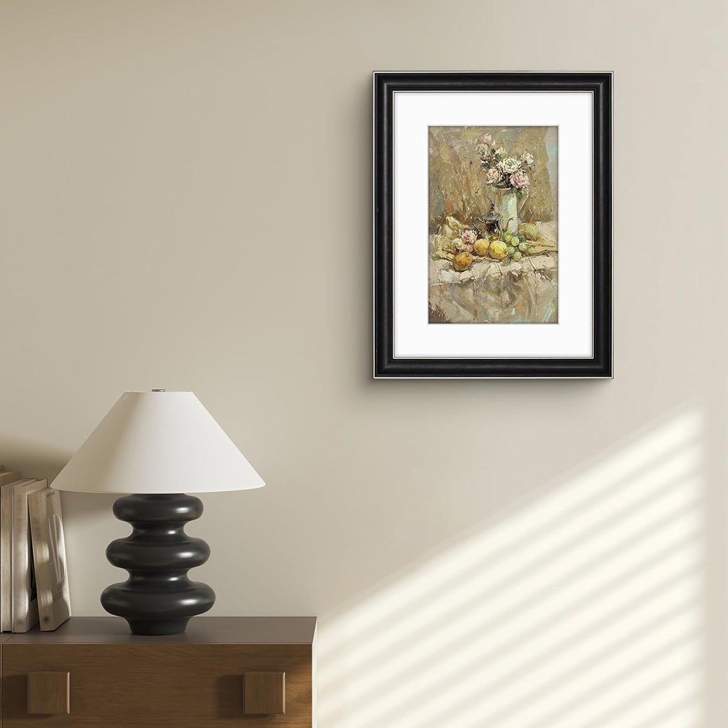 Golden State Art, 11x14 Photo Frame with Mat for Pictures 8x10 and Real Glass (Dark Gold Brown & Bronze Pewter Panel with White Color Mat, 1.25 Inch Frame Border)