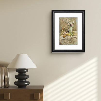 Golden State Art, 11x14 Photo Frame with Mat for Pictures 8x10 and Real Glass (Dark Gold Brown & Bronze Pewter Panel with White Color Mat, 1.25 Inch Frame Border)