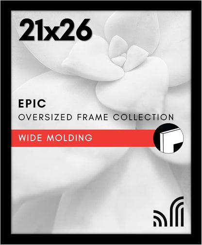 Americanflat 16x20 Picture Frame with Polished Plexiglass - Black Picture Frame - Wide Photo Frames Made of Engineered Wood for Vertical or Horizontal Wall Display - Epic Collection - Black - Colors A