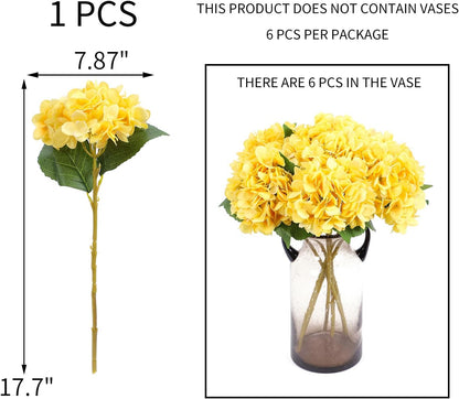 Kimura's Cabin 6pcs White Hydrangea Artificial Flowers Silk Fake Hydrangeas Faux Hydrangea Flowers with Stems for Wedding Bouquets Arrangement Home Table Centerpieces Baby Shower Party Decoration