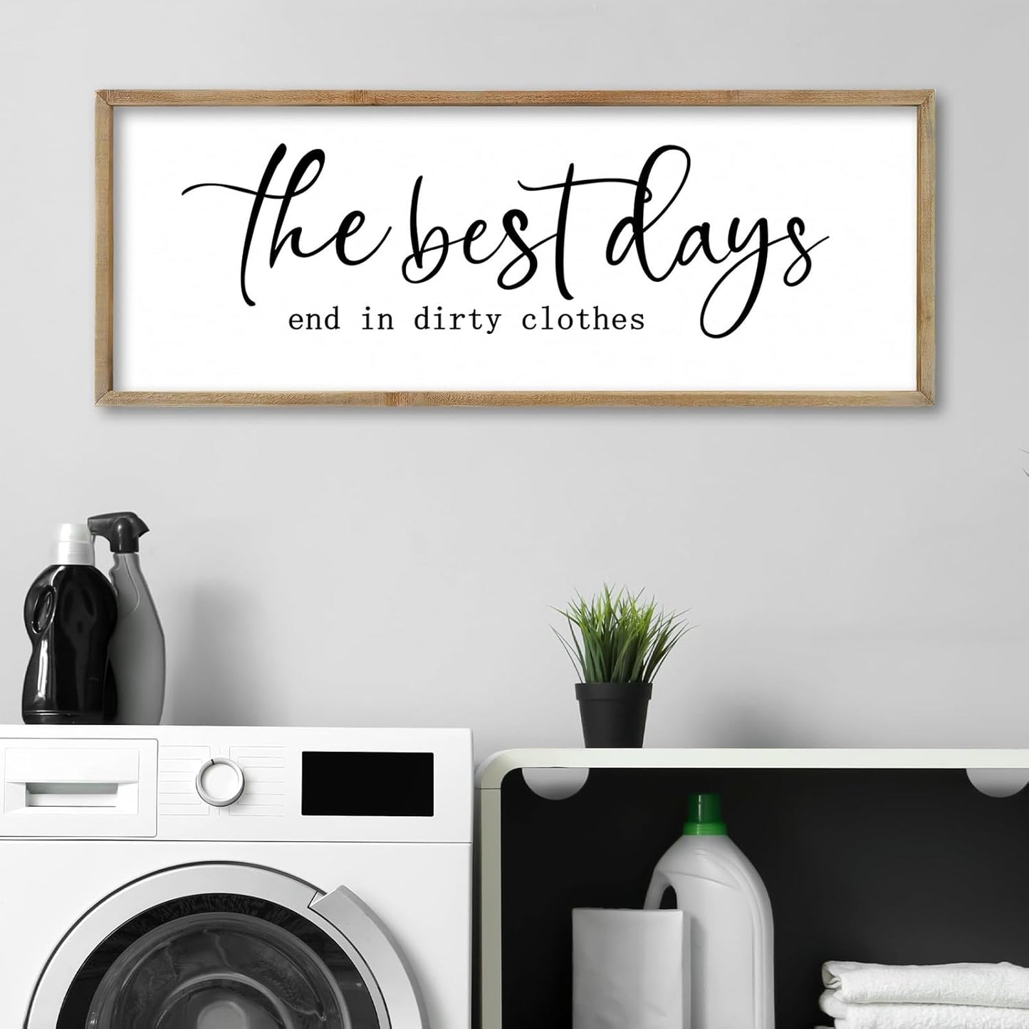 FZMHASLWW Gather Sign Wall Decor 32"×12" Large Wooden Framed for Dining Room Simple Home Kitchen Hanging Art (Wood)