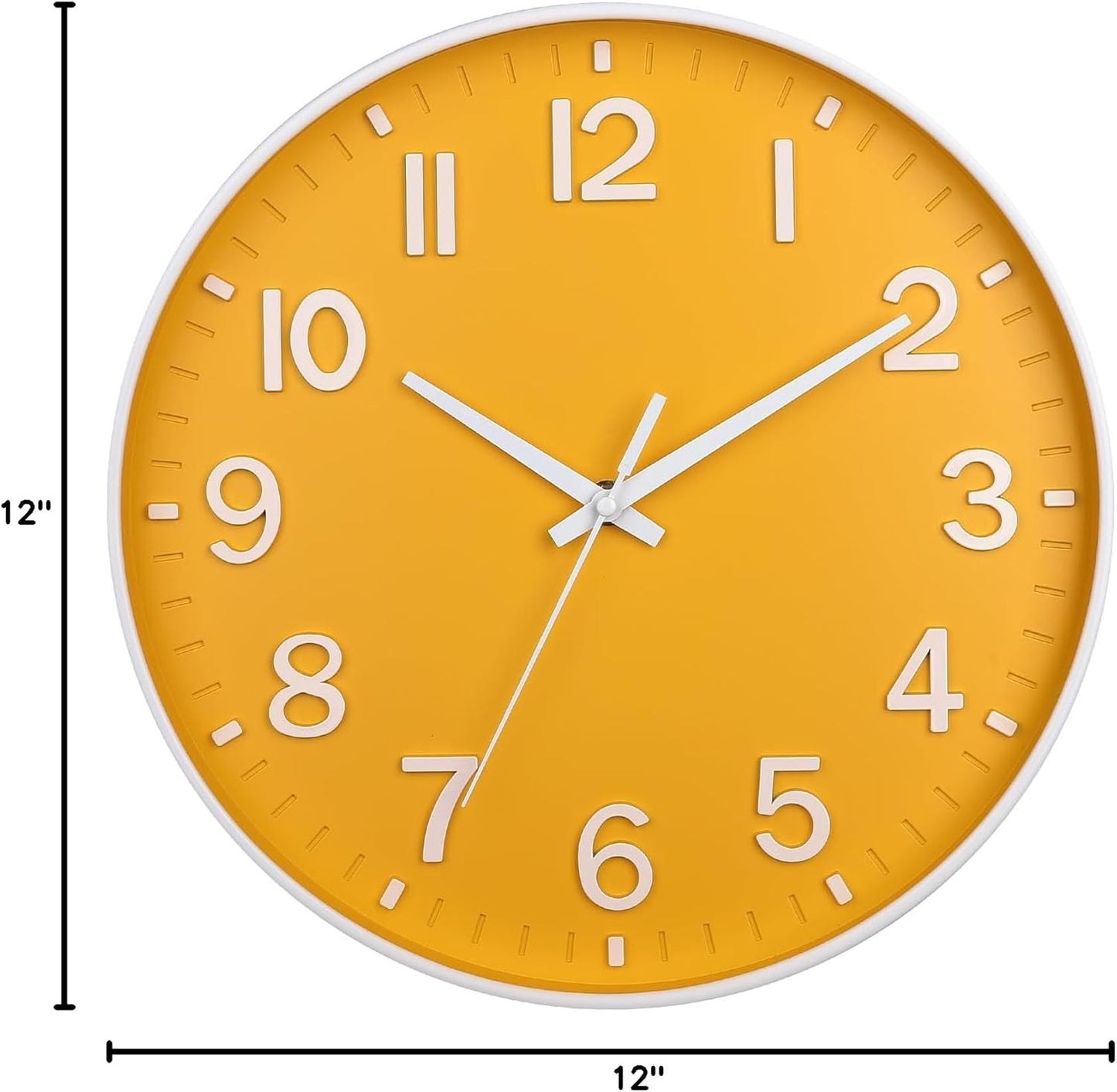 HZDHCLH Wall Clocks Battery Operated,12 inch Silent Non Ticking Modern Wall Clock for Living Room Bedroom Kitchen Office Classroom Decor (Olive Green and Gold)