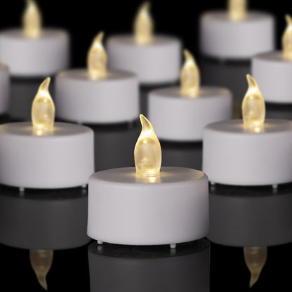 PUNPUBA LED Tea Lights Candles- 24Pack Flameless Candles Realistic and Bright Flickering Long Lasting 200Hours for Holiday Celebration,Party, Home Decoration WarmWhite,Battery Operated
