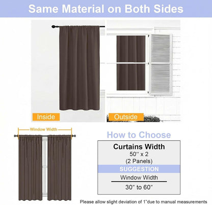 Simplebrand Ava Sage Green Blackout Curtains for Bedroom 63 Inch Length 2 Panels Set, Solid Thermal Insulated Energy Saving Rod Pocket Window Treatment Curtains Blackout Drapes, W40 x L63 Inch, Sage - Colors C