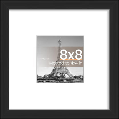 upsimples 8x10 Picture Frame, Display Pictures 5x7 with Mat or 8x10 Without Mat, Wall Hanging Photo Frame, Black, 1 Pack - Colors A