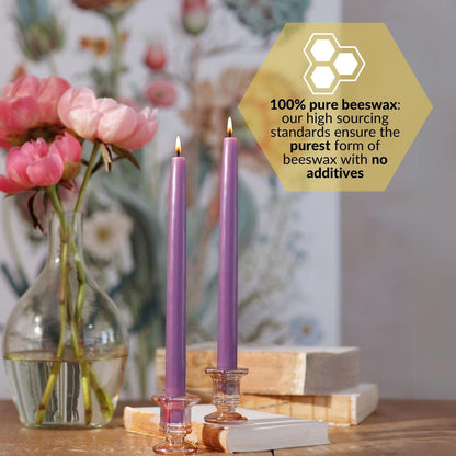 Big Dipper Wax Works Red Hand-Dipped Beeswax Taper Candles – 12” x 7/8”, 2-Pack, 100% Pure Beeswax, Long Burning, Clean, Cotton Wick, Handmade in USA, Home Décor & Wedding Candles