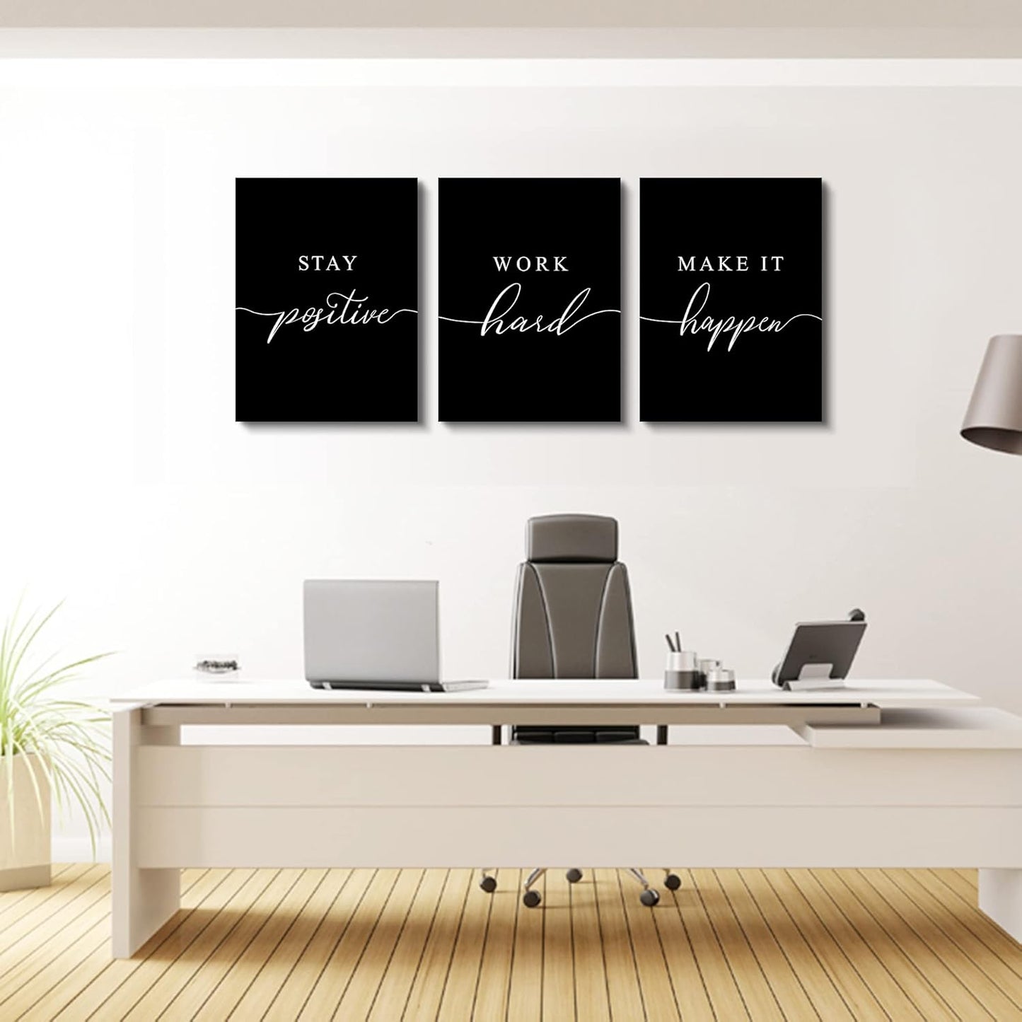 Inspirational Canvas Painting Wall Art -EPHANY ART,Mindset Quotes Prints, Success Framed Entrepreneur Poster Positive Quotes Wall Poster for Home Office Workplace (M-3pcs,12x16inchx3pcs)