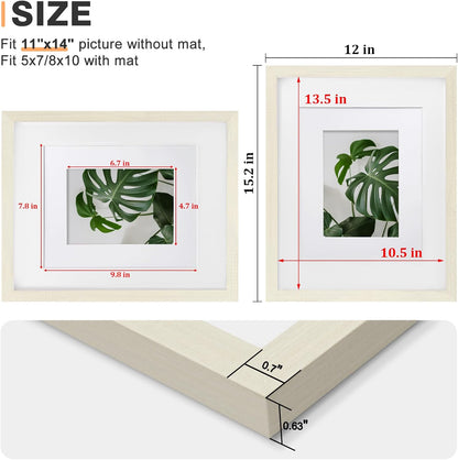 Egofine 8x10 Picture Frames Set of 4, Made of Solid Wood Covered by Plexiglass 4x6 and 5x7 with Mat or 8x10 without Mat, for Table Top Display and Wall Mounting Photo Frame Black