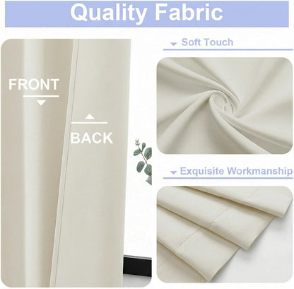 Simplebrand Ava Sage Green Blackout Curtains for Bedroom 63 Inch Length 2 Panels Set, Solid Thermal Insulated Energy Saving Rod Pocket Window Treatment Curtains Blackout Drapes, W40 x L63 Inch, Sage - Colors B