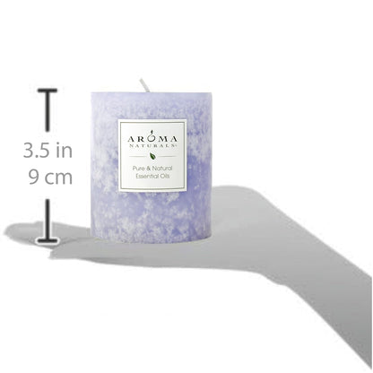 Aroma Naturals Essential Oil Tranquility Pillar Candle, 2.5" x 4", Lavender, 11 Ounce