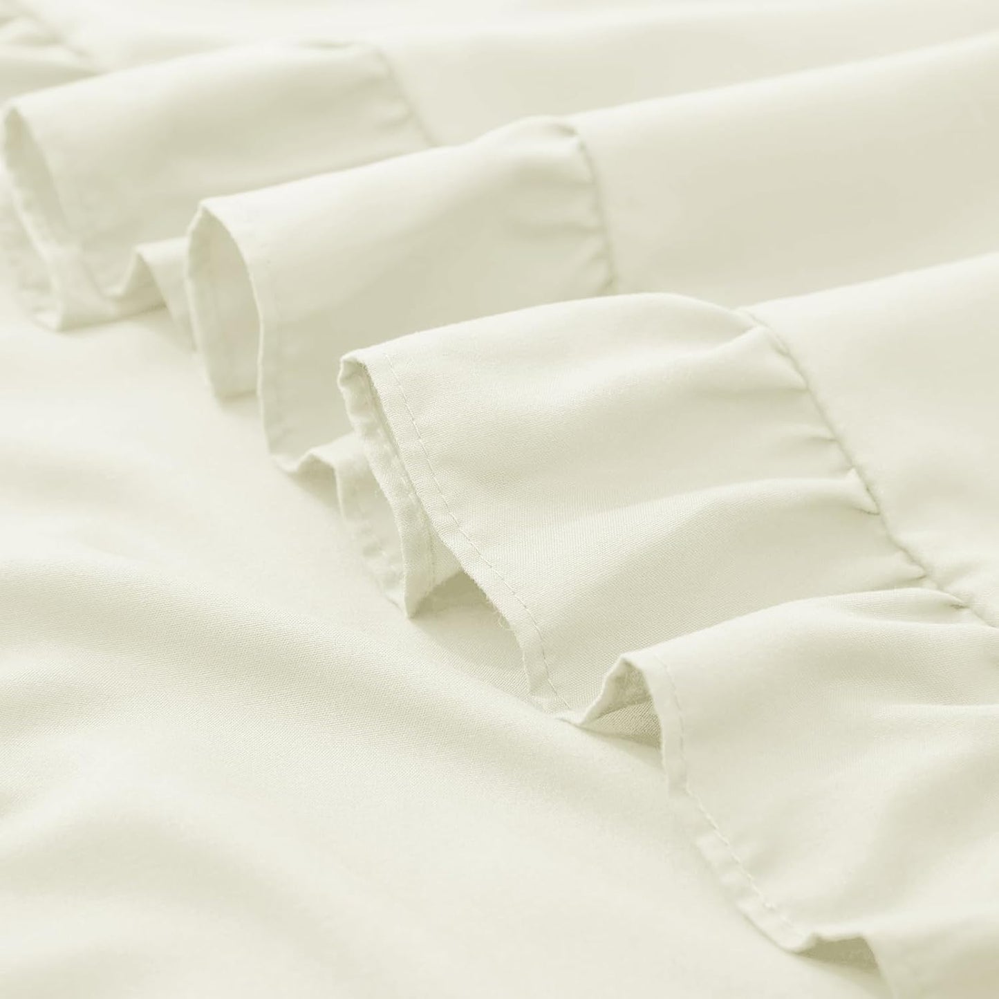 KKJIAF Ruffle Pillow Cases 26x26 Inches, White Square Ruffled Pillow Covers Set of 2, Microfiber Wrinkle Resistant Pillow Shams with Envelope Closure for Sofa Bed Living Room