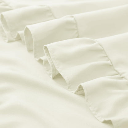 KKJIAF Ruffle Pillow Cases 26x26 Inches, White Square Ruffled Pillow Covers Set of 2, Microfiber Wrinkle Resistant Pillow Shams with Envelope Closure for Sofa Bed Living Room