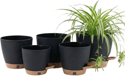 montresor 12/10/8 Inch Self Watering Pots for Indoor Plants Plastic Large Plant Pots for Outdoor Plants, Water Level Window & Spacious Reservoir Flower Pots Decorative Planter with Drainage and Tray