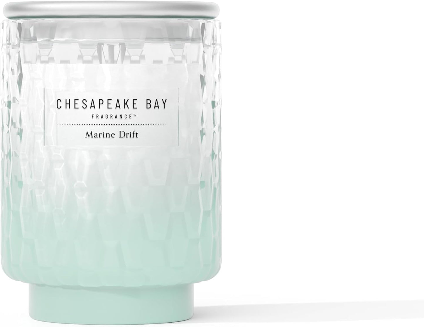 Chesapeake Bay, 11oz Marine Drift Scented Candle, Mood Evoking Fragrance, Textured Sea Glass-Inspired Jar, Premium Soy Blend Wax with Essential Oils, Coastal Fragrance for Home Décor or Gifting