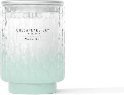 Chesapeake Bay, 11oz Marine Drift Scented Candle, Mood Evoking Fragrance, Textured Sea Glass-Inspired Jar, Premium Soy Blend Wax with Essential Oils, Coastal Fragrance for Home Décor or Gifting