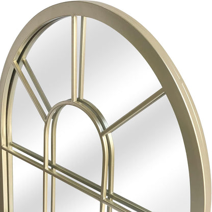 HQiJun Black Arched Window Mirror, Farmhouse Decorative Wall Mirrors for Living Room, Bedroom, Entryway, Bathroom Vanity, Fireplace Mantel, Window Pane Mirror Wall Decor (Black, 31.5 x 20 x1)