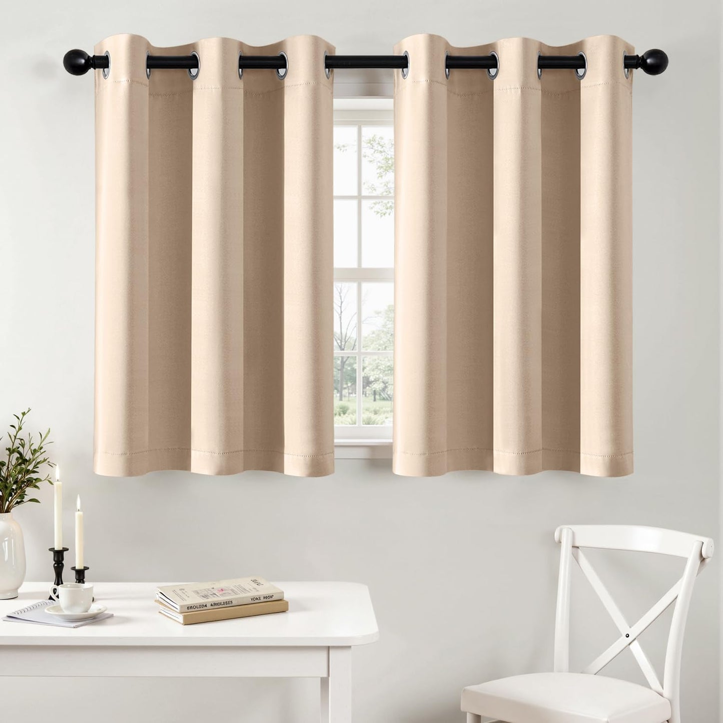 MIULEE Blackout Curtains for Bedroom Living Room 2 Panels, Thermal Insulated Room Darkening Drapes Grommet Noise Reducing Light Blocking Window Treatments 63 Inches Long 40x63 Inch Black - Colors A