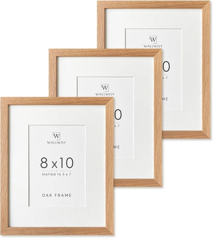 5x7 Picture Frame, Solid Oak Wood 5 x 7 Photo Frame with Mat to 4x6, 7x5 Picture Frames for Wall and Tabletop Display, (Walnut Set of 1)