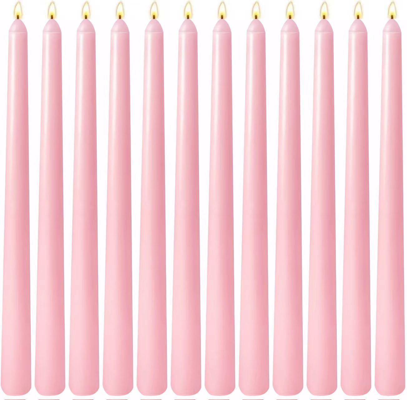 12-Pack Olive Green Taper Candles, 10 Inch Unscented Dripless Candlesticks, Long-Lasting Burn Time of 7-8 Hours, Perfect for Christmas Home Décor Spring and St. Patrick's Day