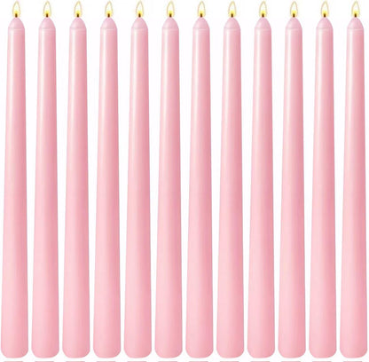 12-Pack Olive Green Taper Candles, 10 Inch Unscented Dripless Candlesticks, Long-Lasting Burn Time of 7-8 Hours, Perfect for Christmas Home Décor Spring and St. Patrick's Day