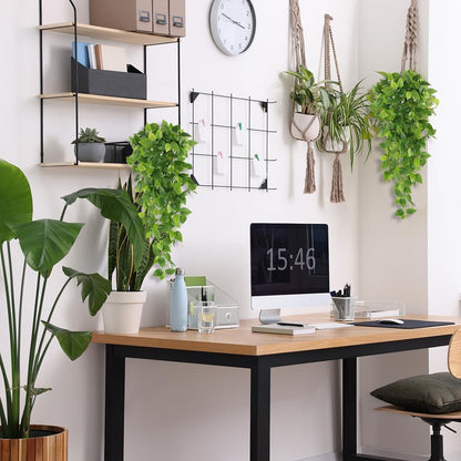 Whonline Fake Plants Hanging 4pcs Artificial Vines Fake Pothos 3.6FT for Living Room Indoor Outdoor Decor (No Baskets)