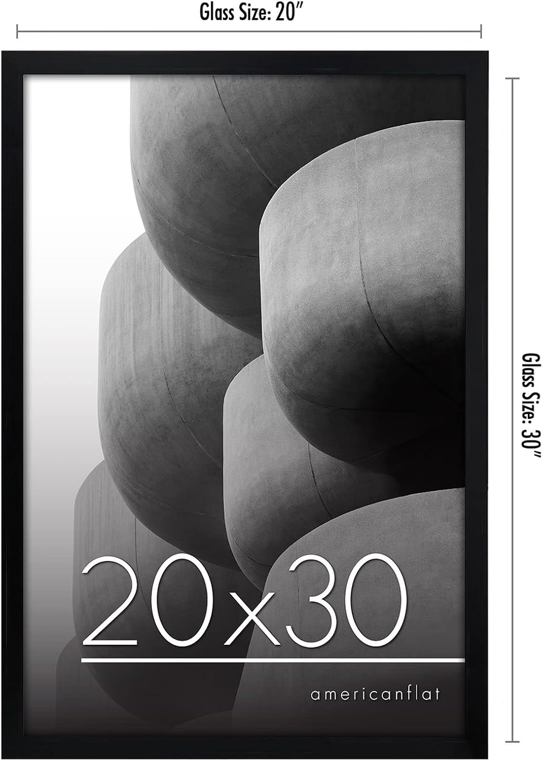 Americanflat 24x36 Poster Frame with Polished Plexiglass - Streamline Collection - Thin Border Picture Frame for Wall Display - Hanging Hardware Included - Black - Colors A