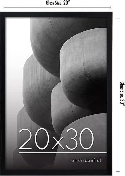 Americanflat 24x36 Poster Frame with Polished Plexiglass - Streamline Collection - Thin Border Picture Frame for Wall Display - Hanging Hardware Included - Black - Colors A