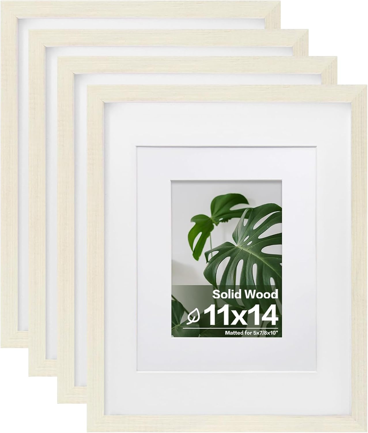 Egofine 8x10 Picture Frames Set of 4, Made of Solid Wood Covered by Plexiglass 4x6 and 5x7 with Mat or 8x10 without Mat, for Table Top Display and Wall Mounting Photo Frame Black