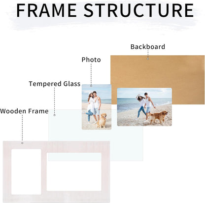 YESKAY 4x6 Picture Frame Collage for Wall Decor, Multiple Photo Collage Frames with Tempered Glass, 7-Opening for 4 x 6 Picture Frames, Rustic Brown, 1 Pack