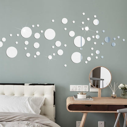 7.87" Round Wall Mirror Tile Self Adhesive Acrylic Mirror Sheet Sticker for Bathroom, Bedroom, Door, Home Decor