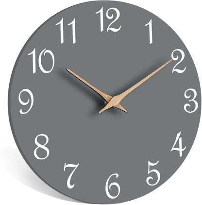 Mosewa Wall Clock 8 Inch Black Battery Operated Silent Non Ticking Simple Minimalist Rose Gold Numbers Decorative for Bedroom Living Room Kitchen Home Bathroom Office
