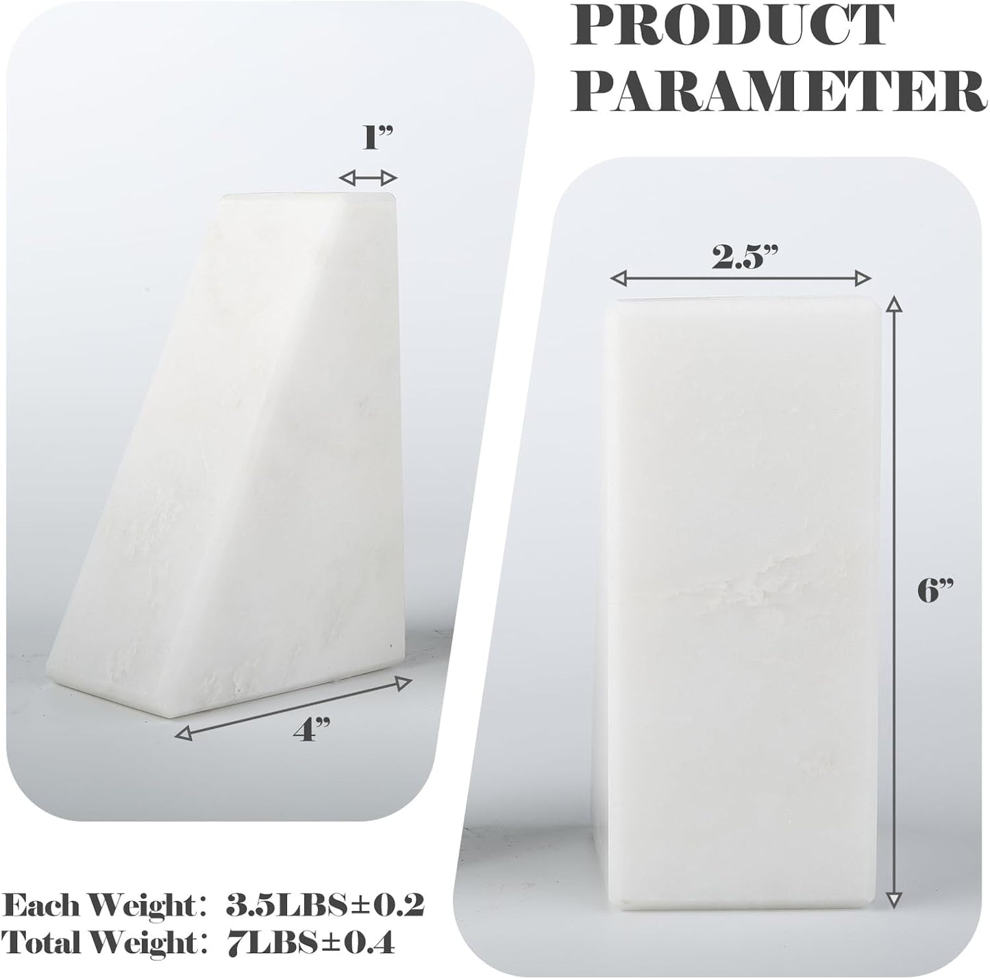 Karibiber Travertine Bookends for Heavy Books, Marble Decorative Bookends for Shelves, Heavy-Duty Stone Book Ends for Hardback Book & Cookbooks, Unique Book Stopper & Holder, Travertino Italy
