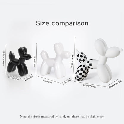 Notakia Cute Ceramics Balloon Dog Statue Crafts Gold Living Room Desktop Decorations,Handmade Modern Small Ceramic Animal Statue Ornament Gold Home Decor Accents